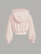 Damen Kuschelige Fleecejacke mit angeschnittenem Schnitt und Kapuze R&B