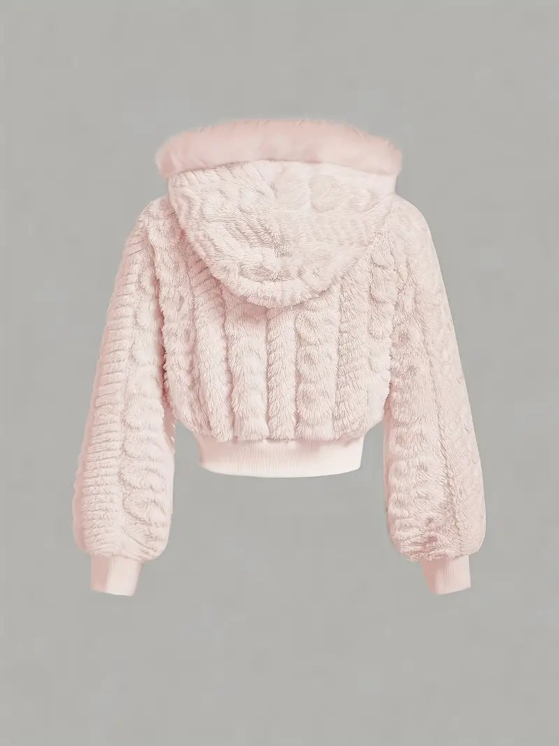 Damen Kuschelige Fleecejacke mit angeschnittenem Schnitt und Kapuze R&B
