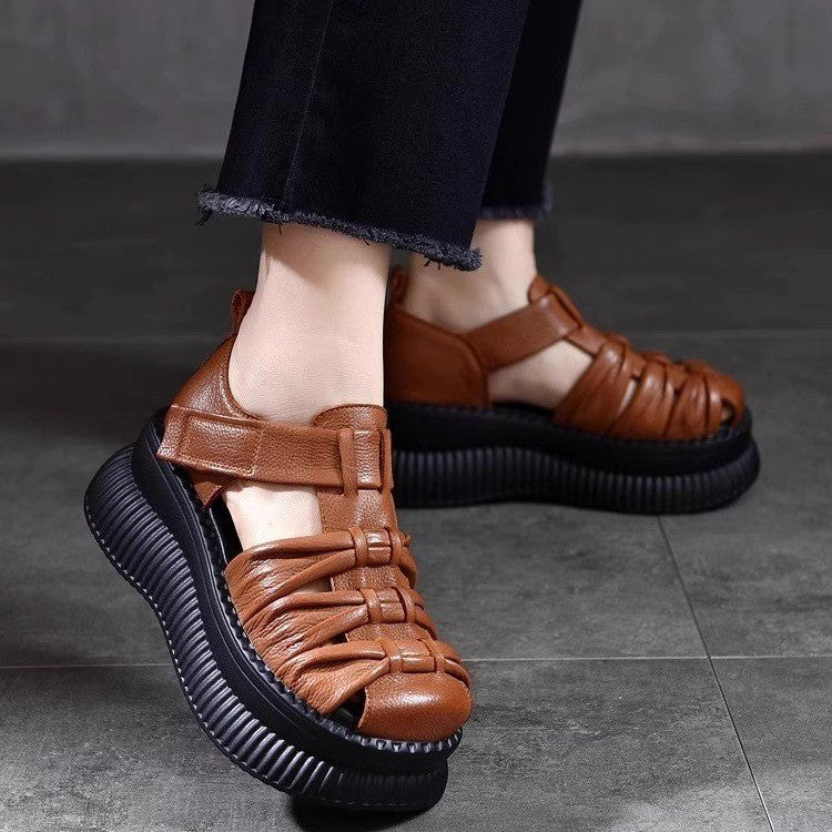 Damen Plateau-Sandalen mit modischem Riemchen-Design und rutschfester Sohle