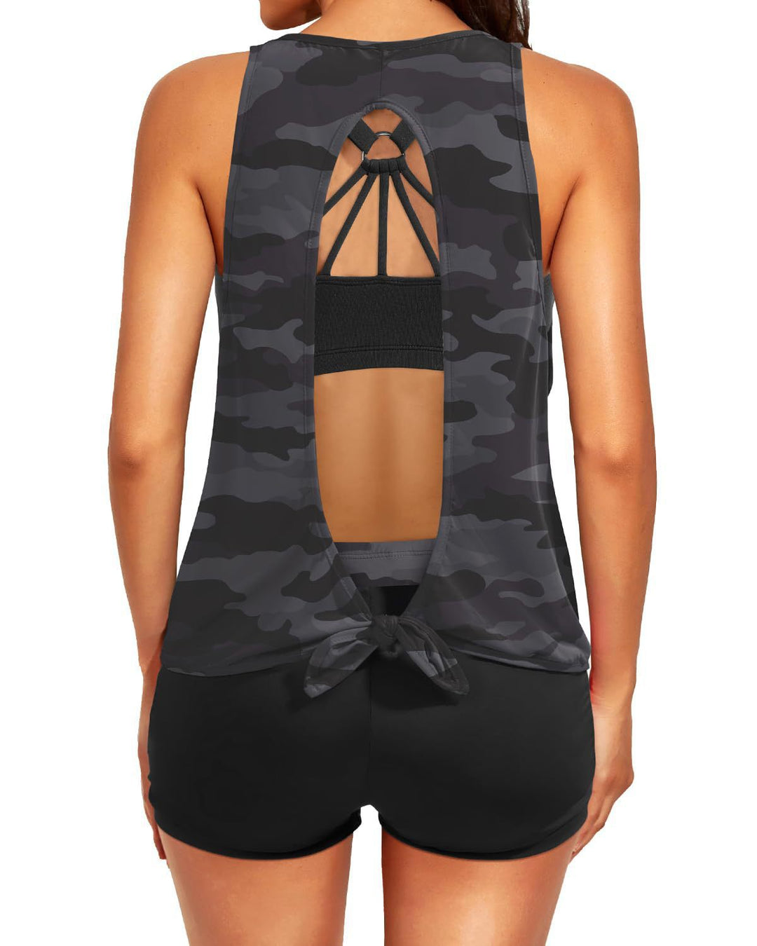 Damen Sportliches Tankini-Oberteil mit elegantem Rückenausschnitt R&B