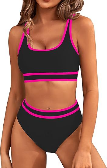 Damen Sportlicher Hochgeschnittener Bikini R&B
