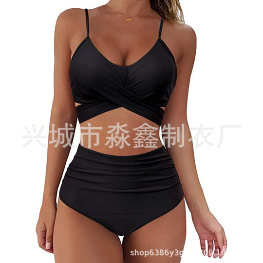 Damen Crop-Top Bikini-Set mit geflochtenem Design R&B