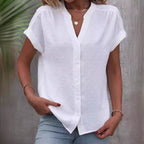 Damen Kurzarm Bluse mit feinem Strukturmuster R&B