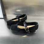 Damen elegante Slipper mit modischer Riemenverzierung und hochwertiger Veloursoberfläche R&B