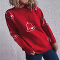 Damen Festlicher Pullover mit fröhlichem Glockenmotiv und lässigem Schnitt R&B
