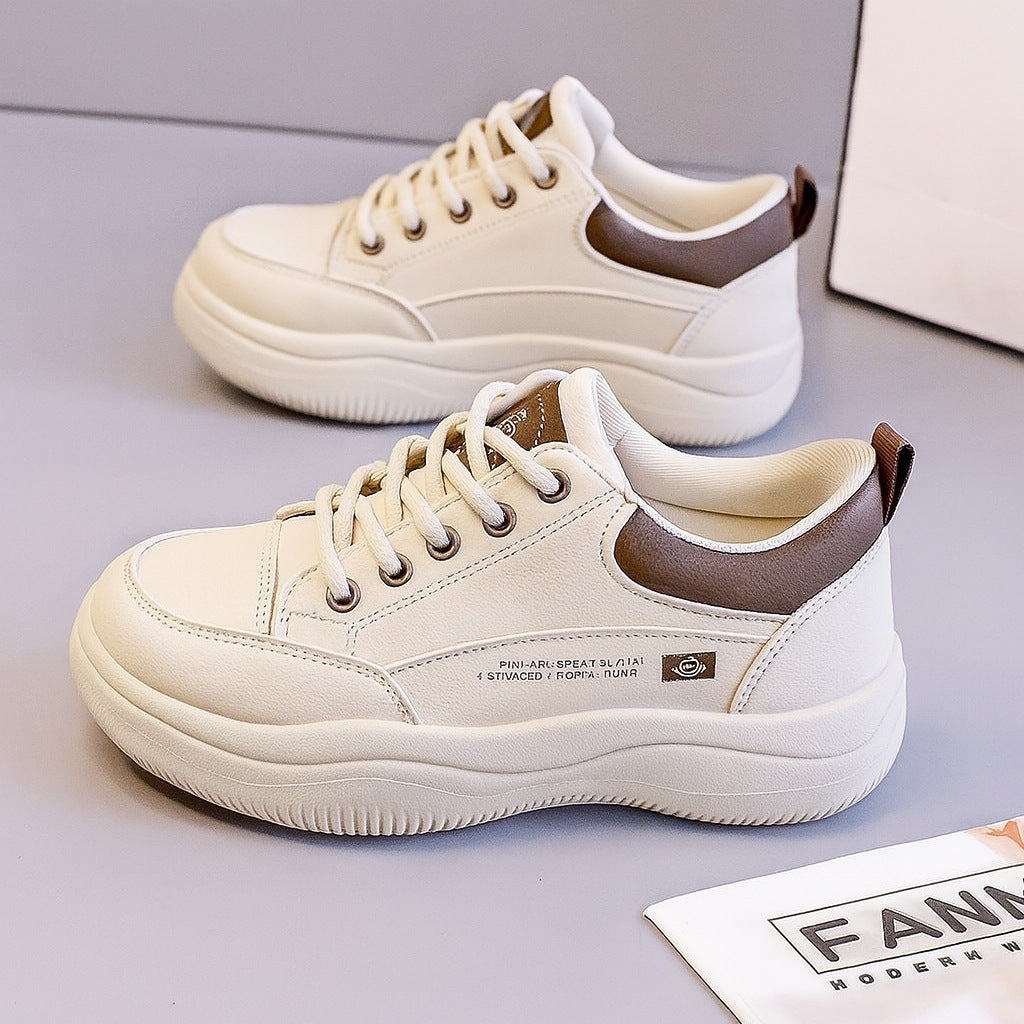 Damen Sportliche Sneakers mit Premium-Leder-Oberfläche und gepolsterter Innensohle R&B