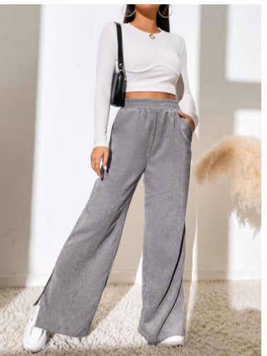 Damen Weite Plissierte Hose zur Freizeitgestaltung R&B