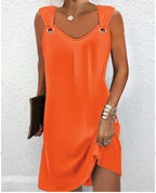 Damen Kleid mit schulterfreiem Design und modischen Ringdetails R&B