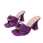 Damen glamouröse Mules mit dekorativem Riemen R&B