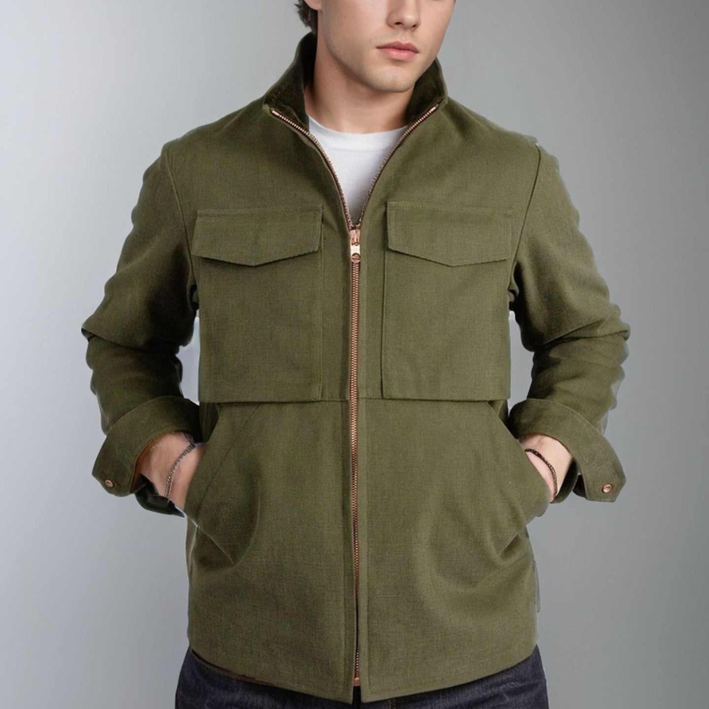 Herren Utility-Jacke mit praktischen Taschen und modernem Design R&B