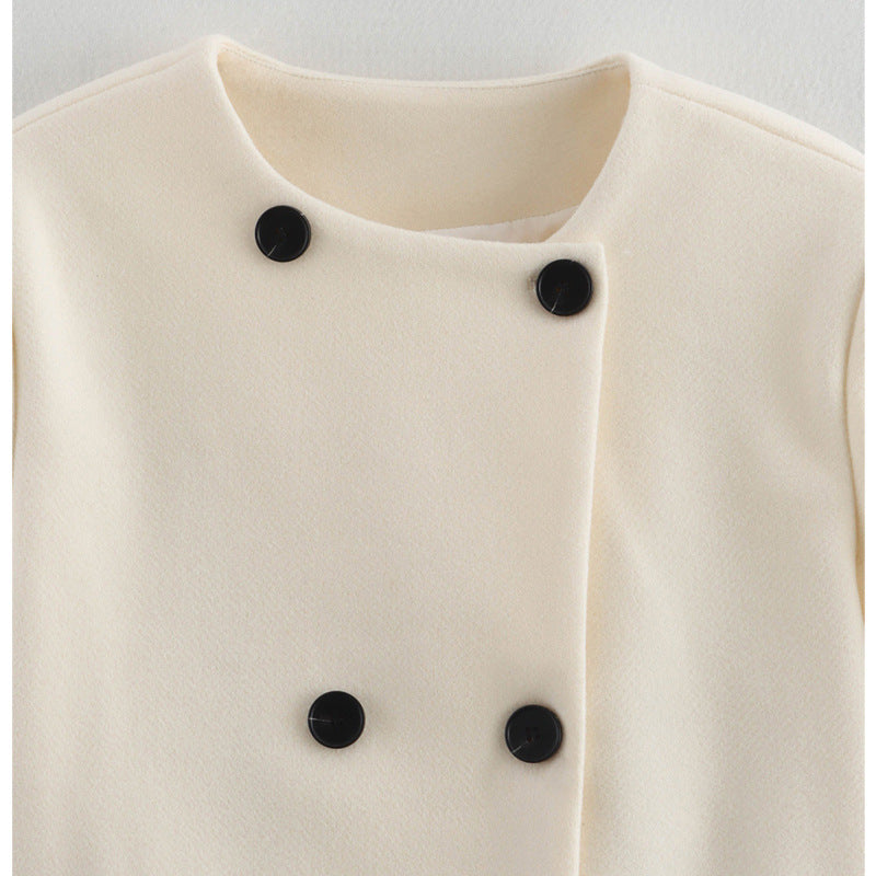 Damen elegante Winterjacke mit doppelter Knopf- und Taschenlösung R&B