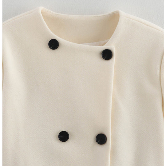 Damen elegante Winterjacke mit doppelter Knopf- und Taschenlösung R&B