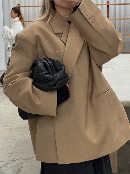 Damen Oversized Blazer mit eleganter Tasche und schickem Revers R&B