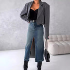 Damen Modischer Oversized Blazer aus hochwertigem Material R&B