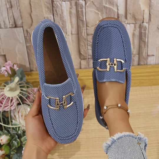 Damen Komfortable Slip-Ons mit atmungsaktivem Mesh-Obermaterial und stilvollen Schnallen R&B