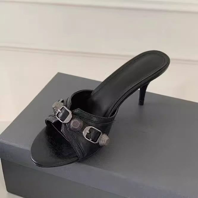 Damen elegante High Heel Sandalen mit glamourösen Strassakzenten R&B