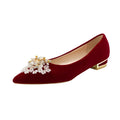 Damen Elegante Ballerinas mit funkelndem Schmuckdetail und stabilem Blockabsatz R&B