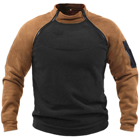 Herren funktioneller Fleece-Pullover mit hohem Kragen R&B