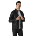 Herren modische Kunstlederjacke mit elastischem Kragen R&B