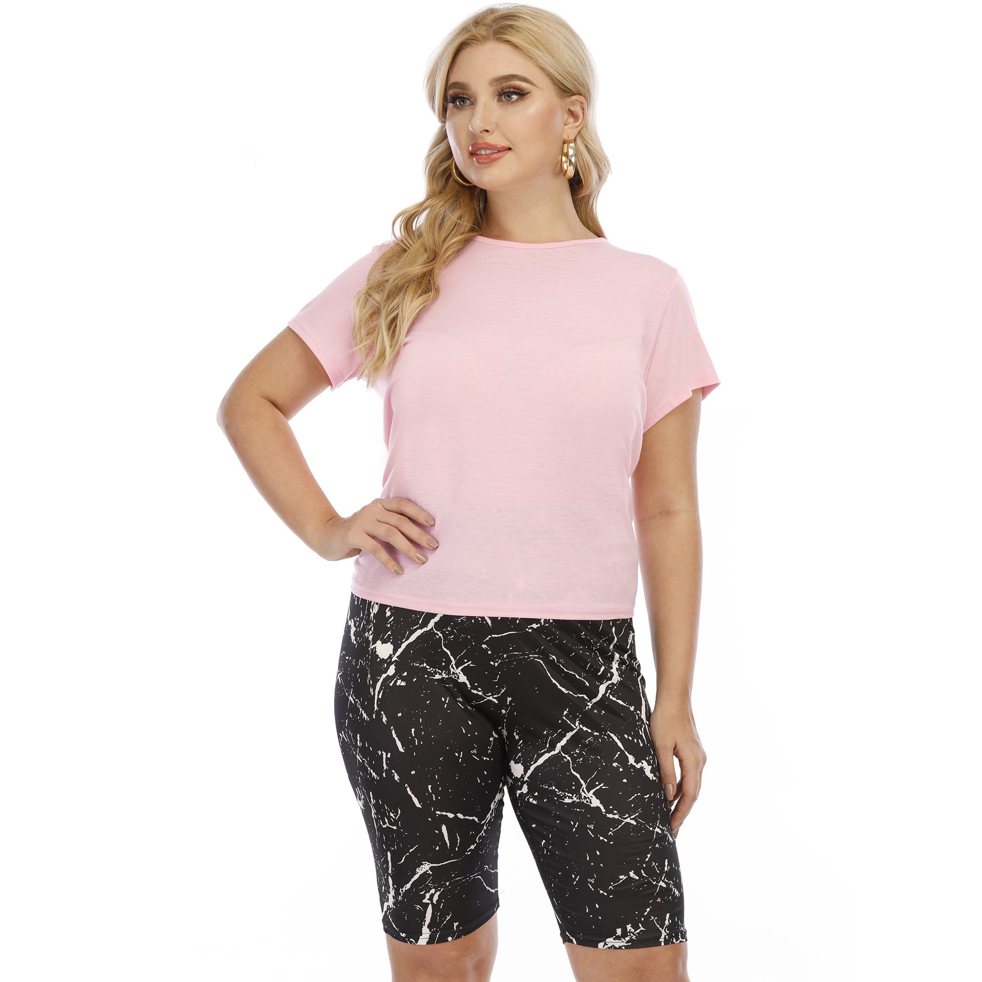 Damen lässiges T-Shirt mit bequemen Schnitt und atmungsaktiver Baumwolle R&B