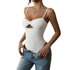 Damen Eleganter Schlankmachender Badeanzug mit Knotendetail R&B