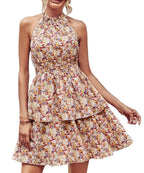 Damen Sommerliches Kleid mit fließendem Rock und floralem Design R&B