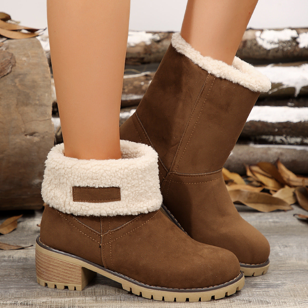 Damen Stiefeletten mit kuscheligem Futter und rutschfester Sohle R&B