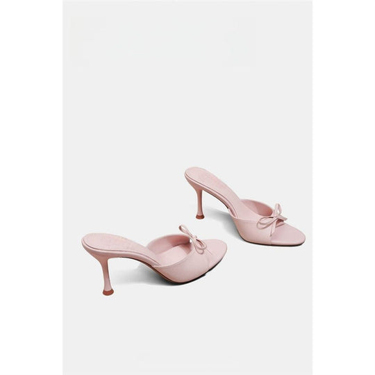 Damen elegante Mules mit zierlichem Schleifendetail R&B