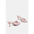 Damen elegante Mules mit zierlichem Schleifendetail R&B