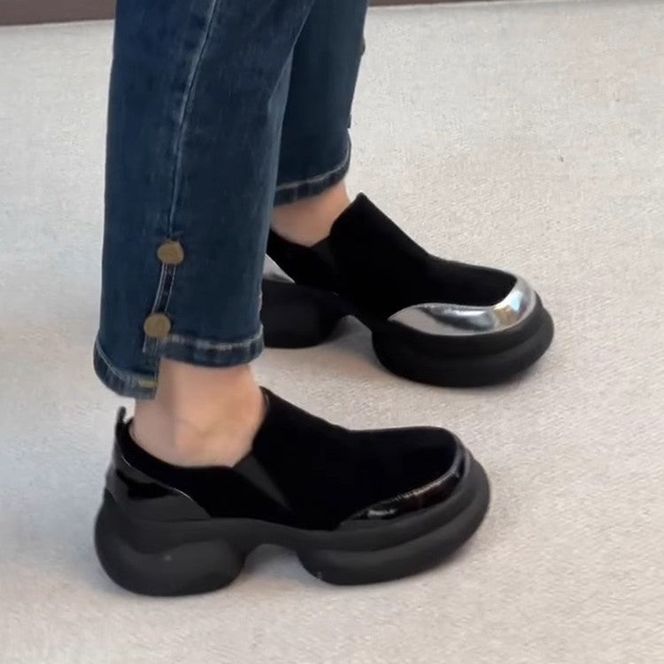 Damen modische Chunky Sneakers mit elastischem Obermaterial und markanter Sohle R&B