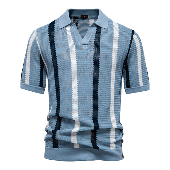 Herren Polo-Shirt mit modernem Textilmuster R&B