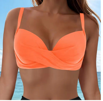 Damen Elegantes Bikinioberteil mit Wickeldesign R&B