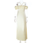 Damen Off-Shoulder Maxikleid mit elegantem Wickeldesign R&B