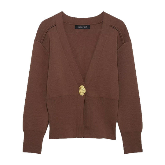 Damen lässige Strickjacke mit dekorativen Knopfdetails und elegantem Schnitt R&B