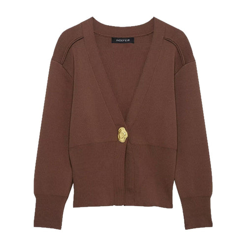 Damen lässige Strickjacke mit dekorativen Knopfdetails und elegantem Schnitt R&B