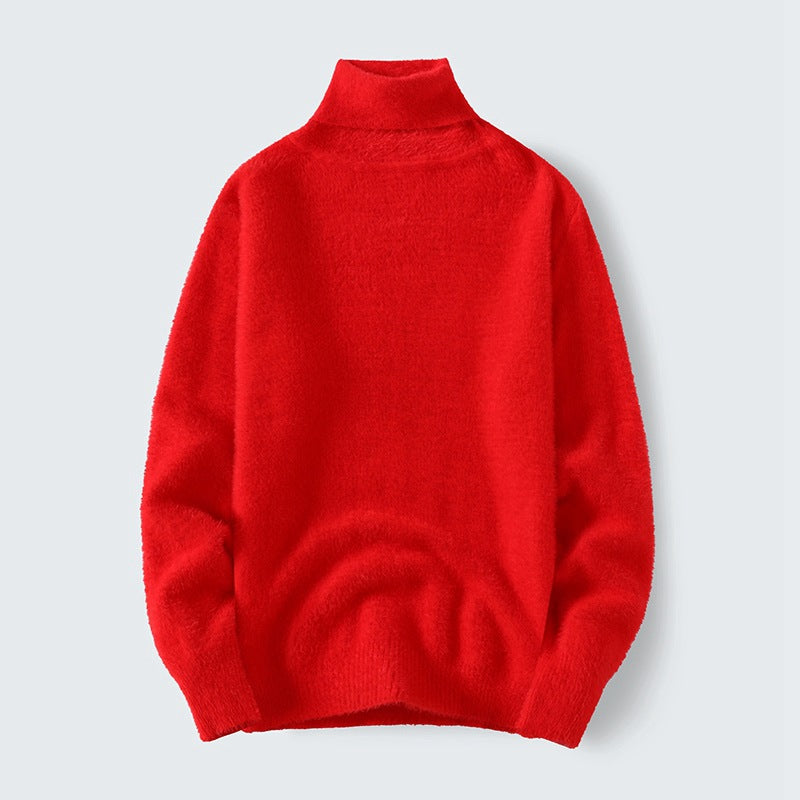 Herren warmer Rollkragenpullover aus weichem Strickstoff R&B