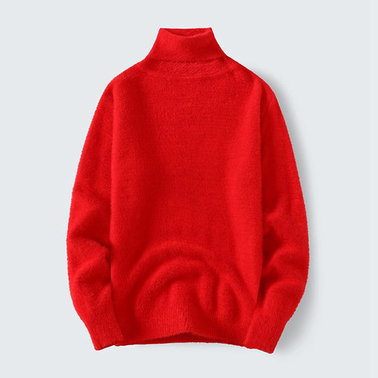 Herren warmer Rollkragenpullover aus weichem Strickstoff R&B