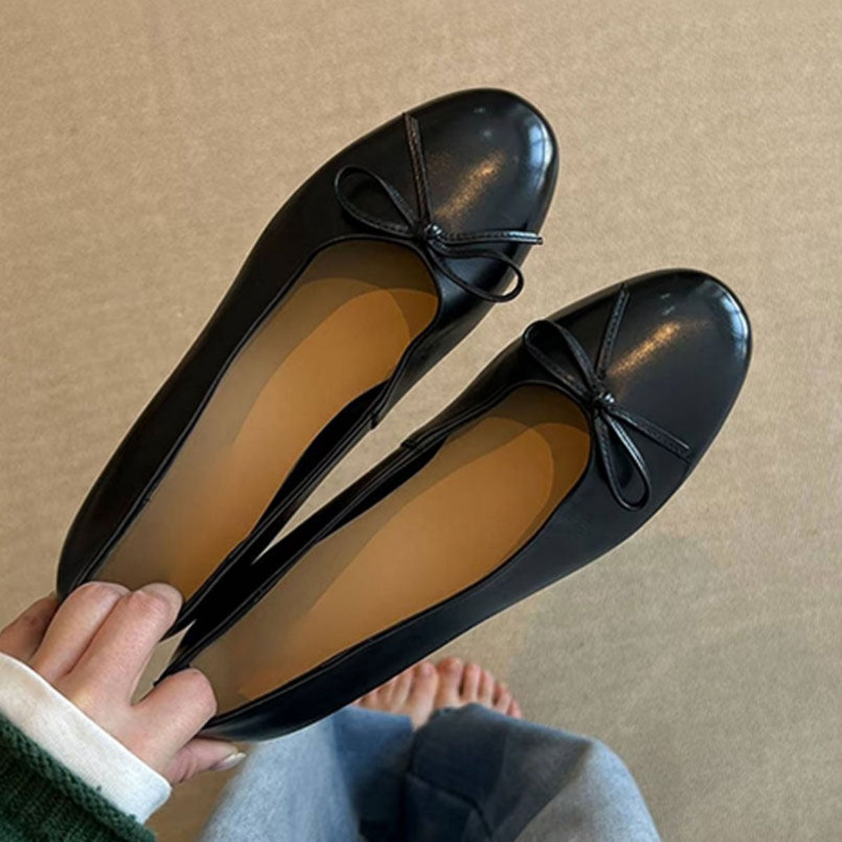 Damen elegante Ballerinas mit raffiniertem Riemchen