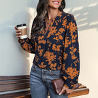 Damen Bluse mit floralem Muster und eleganten Puffärmeln R&B
