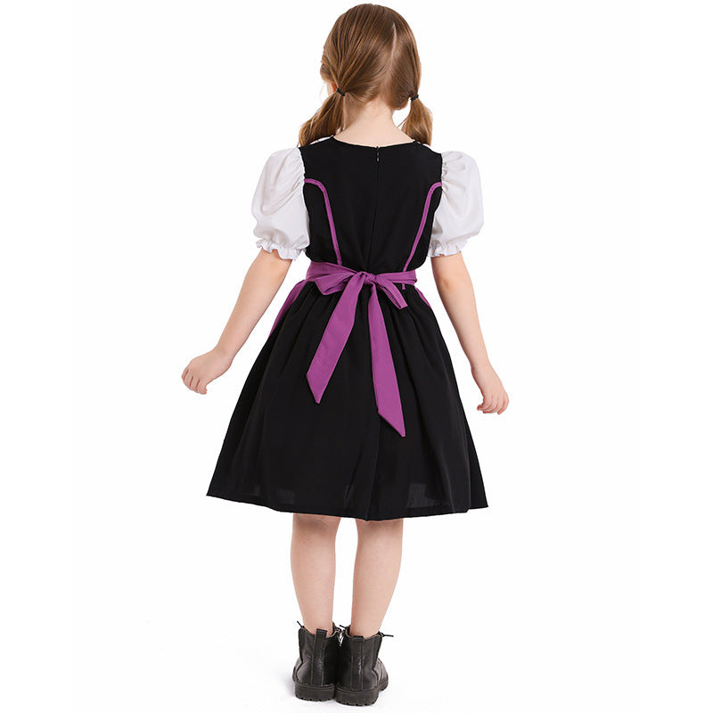 Damen nan trachtiges Dirndlkleid mit geschnürtem Mieder, Puffärmeln und abnehmbarer Schürze R&B
