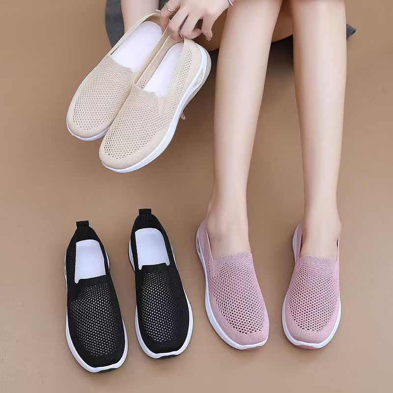 Damen luftige Slip-On Sneaker mit flexiblem Mesh-Obermaterial R&B