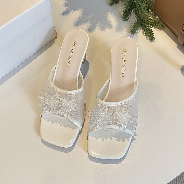 Damen Mules mit funkelndem Strassbesatz R&B