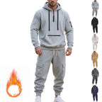 Herren sportliches Hoodie und Bundhose Set mit praktischen Taschen R&B