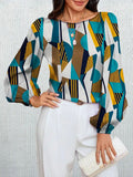 Damen Modische Bluse mit geometrischem Design R&B