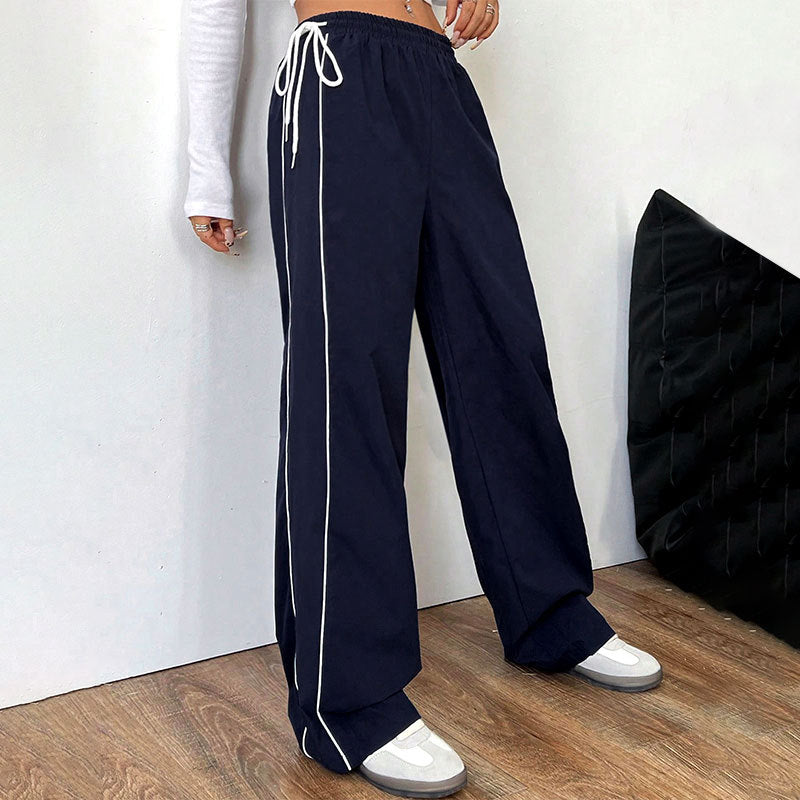 Damen Weite Freizeithose mit elastischem Bund und seitlichen Taschen EB