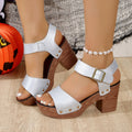 Damen elegante Plateau-Sandalen mit modischem Riemendesign R&B