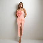 Damen Einteiler Badeanzug mit modischem Blumendesign und passendem Wickelrock R&B