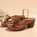 Damen komfortable Zehenstegsandalen mit floralem Dekor und rutschfester Sohle R&B