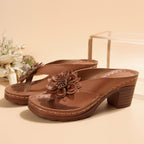 Damen komfortable Zehenstegsandalen mit floralem Dekor und rutschfester Sohle R&B