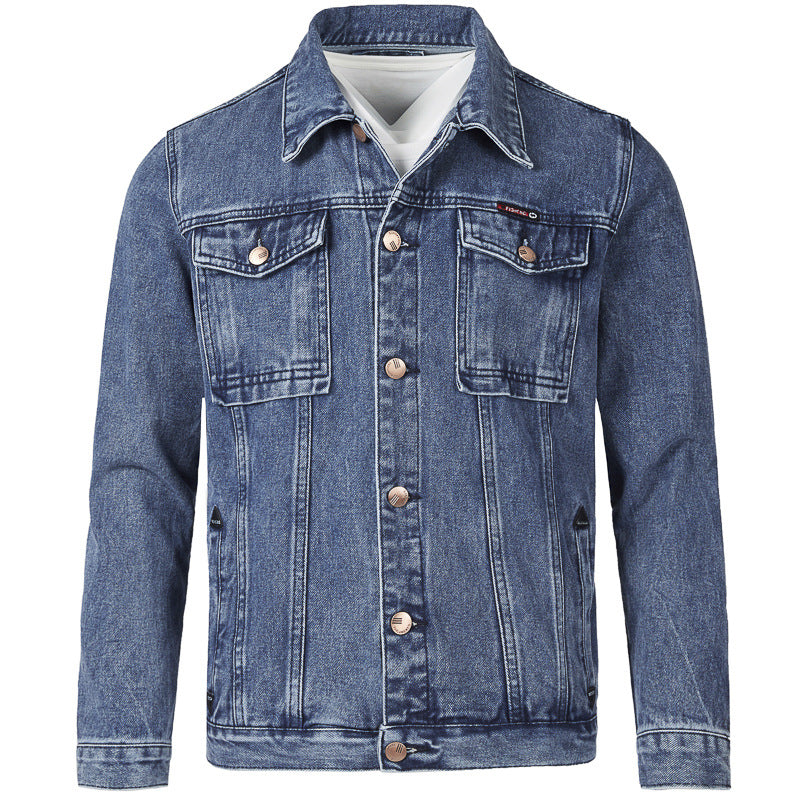 Herren Jeansjacke im modernen Slim-Fit Design mit praktischen Taschen und robusten Nieten R&B